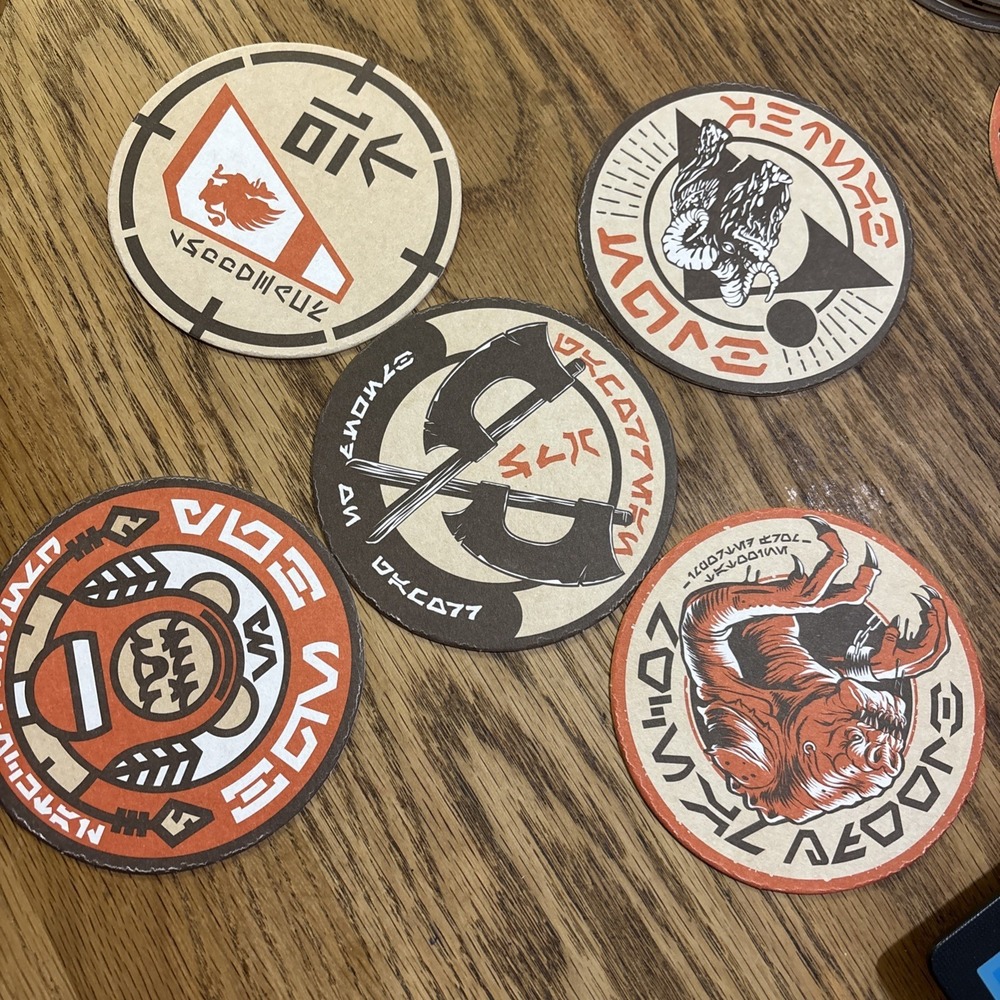 DISNEY STAR WARS GALAXY'S EDGE OGA'S CANTINA COASTERS COMPLETE SET Of 5